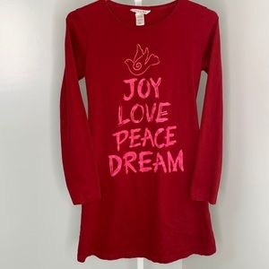 La Vie En Rose Joy Love Peace Dream Red Pajama Dress
